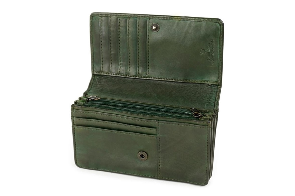 Portefeuille 'Emma' Vert - Cuir - Bear Design