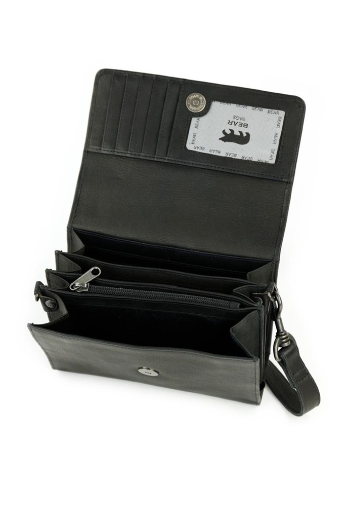 Sac en Bandoulière 'Elly' Noir - Cuir - Bear Design
