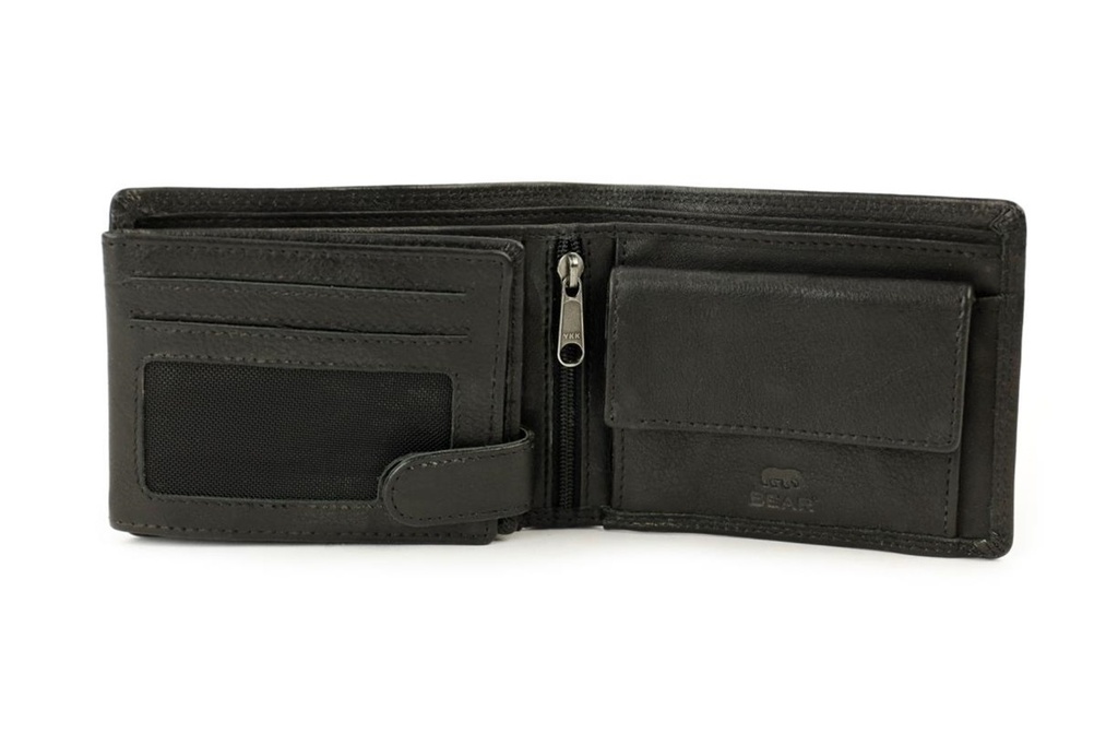 Portefeuille 'Abel' Noir - Cuir - Bear Design