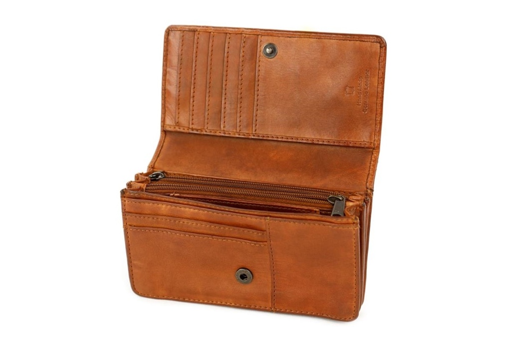 Portefeuille 'Emma' Cognac - Cuir - Bear Design