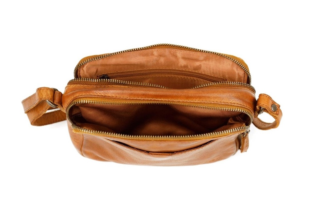 Sac en Bandoulière 'Irem' Cognac - Cuir - Bear Design