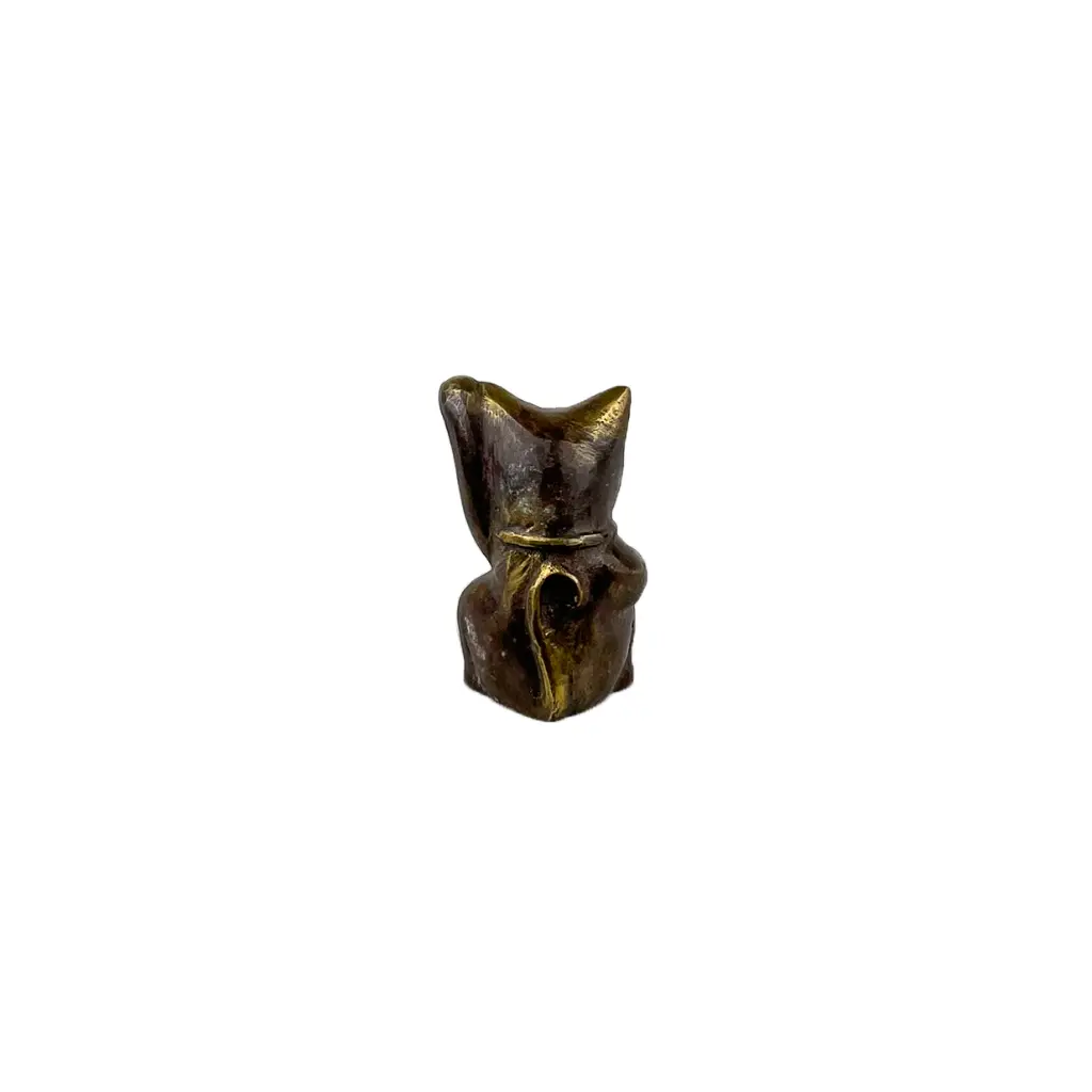 Chat Chanceux Bronze - Noir & Or - 6 x 3,5 x 3,5 cm