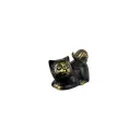 Chat Couché Bronze - Noir & Or - 5,5 x 9 x 4 cm