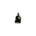 Chat Couché Bronze - Noir & Or - 5,5 x 9 x 4 cm
