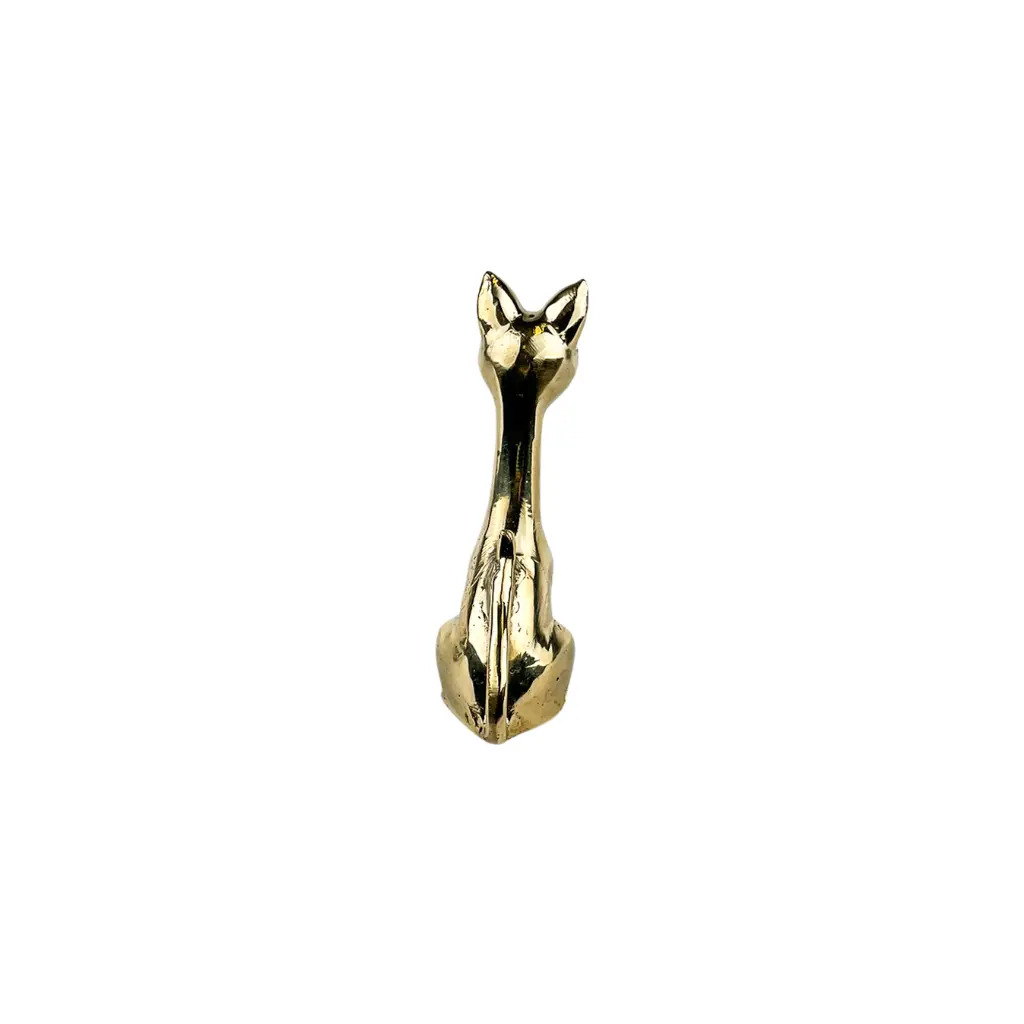 Chat Long Cou Bronze - Or - 10,5 x 3,5 x 5 cm