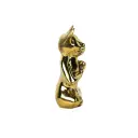 Chat Yoga Bronze - Or - 13 x 9 x 5 cm