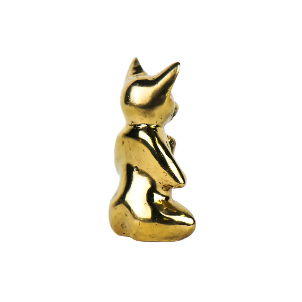 Chat Yoga Bronze - Or - 13 x 9 x 5 cm