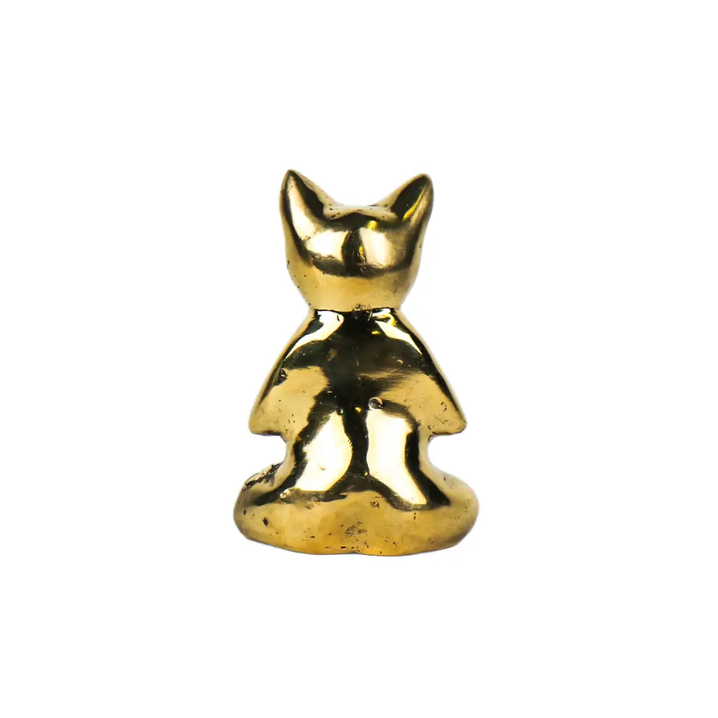 Chat Yoga Bronze - Or - 13 x 9 x 5 cm