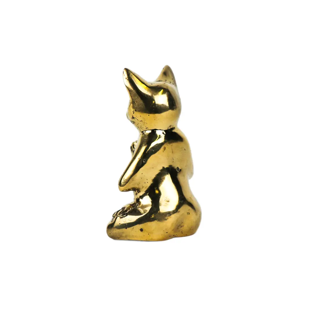 Chat Yoga Bronze - Or - 13 x 9 x 5 cm