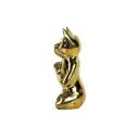 Chat Yoga Bronze - Or - 13 x 9 x 5 cm