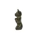 Chat Yoga Bronze - Vert Antique - 13 x 9 x 5 cm