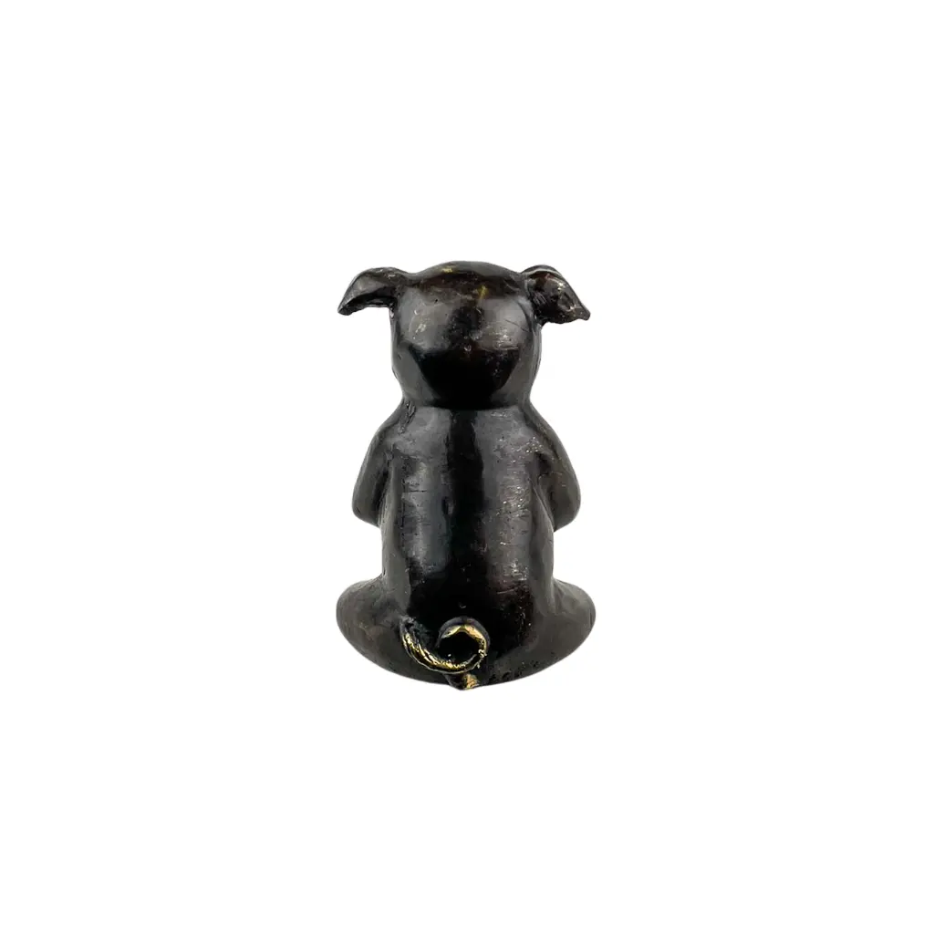 Cochon Yoga Bronze - Noir & Or - 10,5 x 7 x 6,5 cm