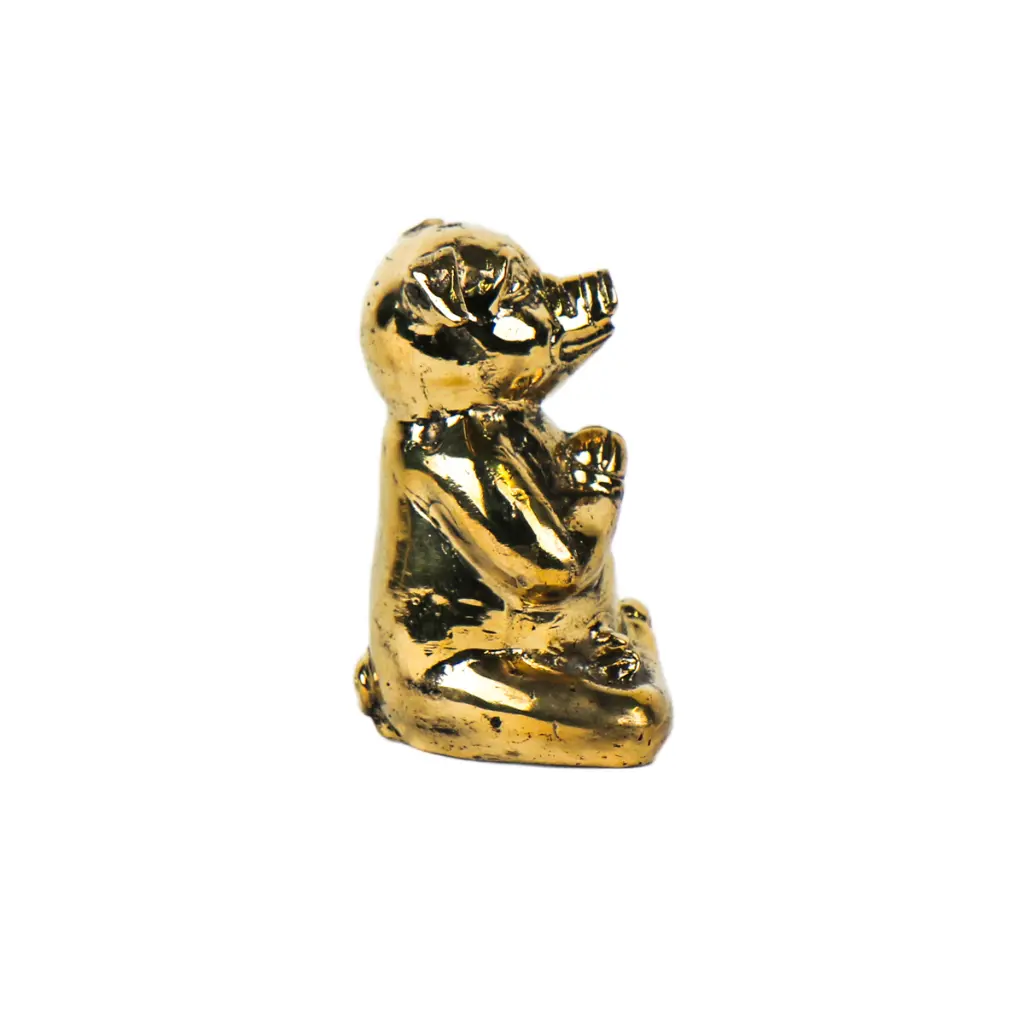 Cochon Yoga Bronze - Or - 10,5 x 7 x 6,5 cm