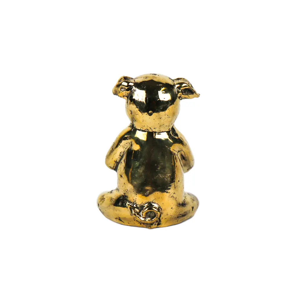 Cochon Yoga Bronze - Or - 10,5 x 7 x 6,5 cm