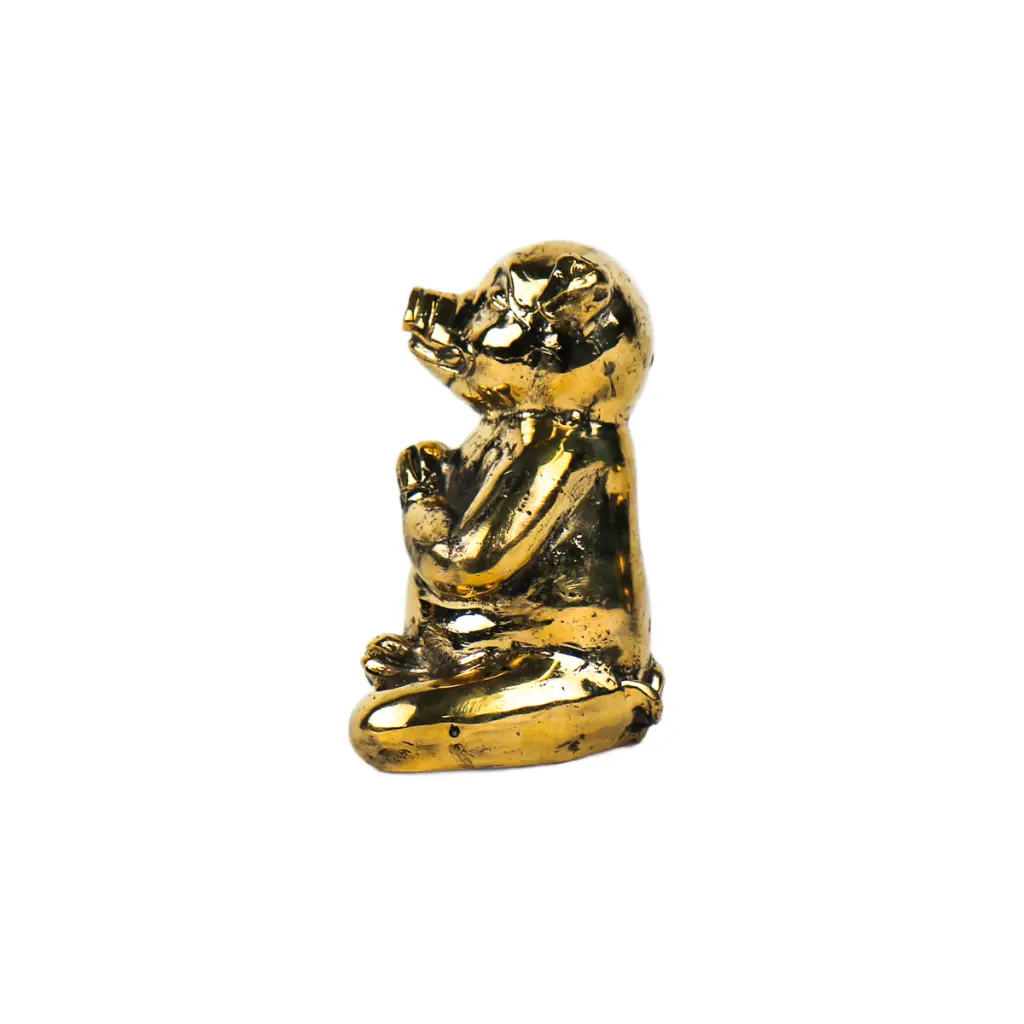 Cochon Yoga Bronze - Or - 10,5 x 7 x 6,5 cm