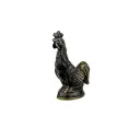 Coq Bronze - Noir & Or - 10 x 9 x 3,5 cm