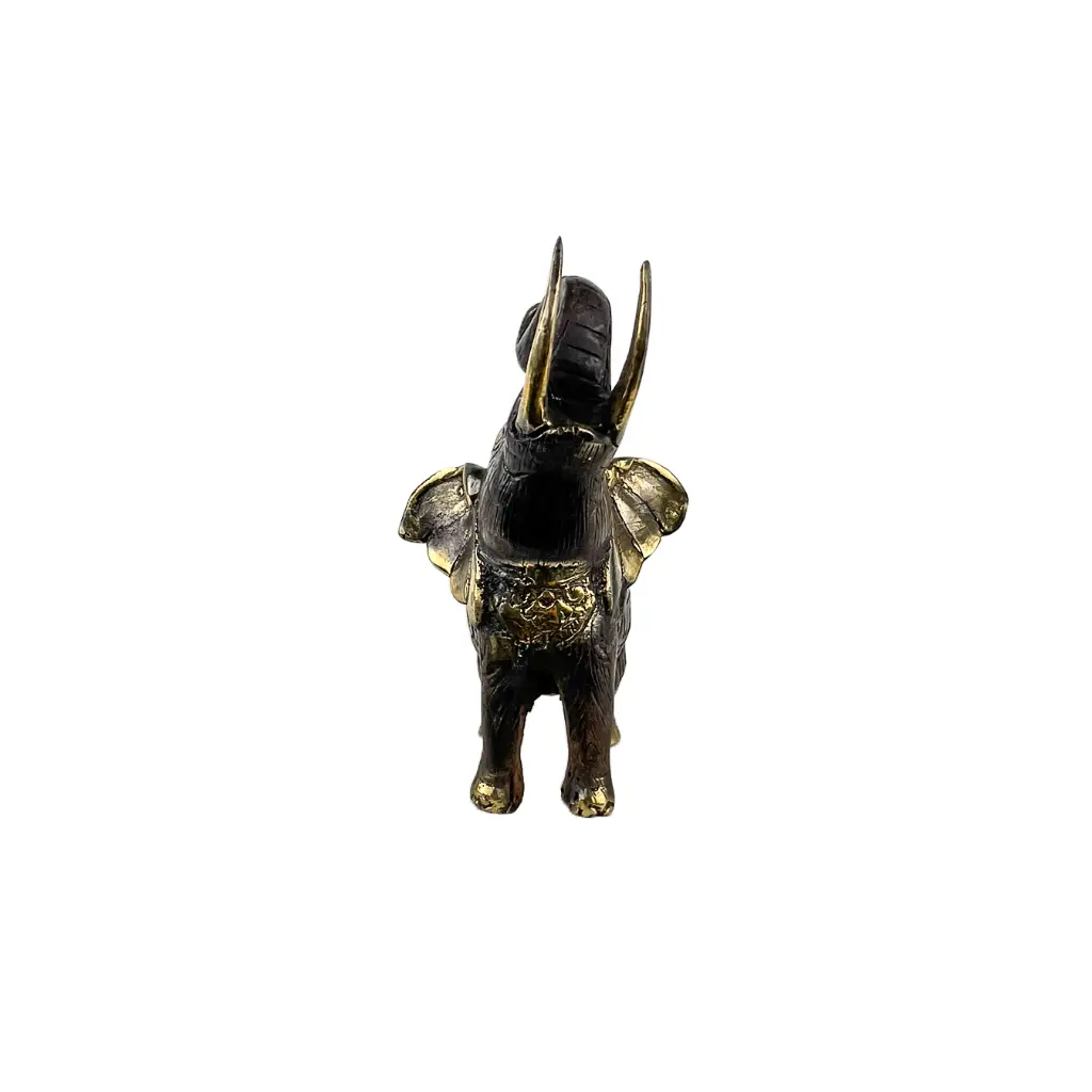 Eléphant Bronze - Noir & Or - 12 x 12 x 7 cm