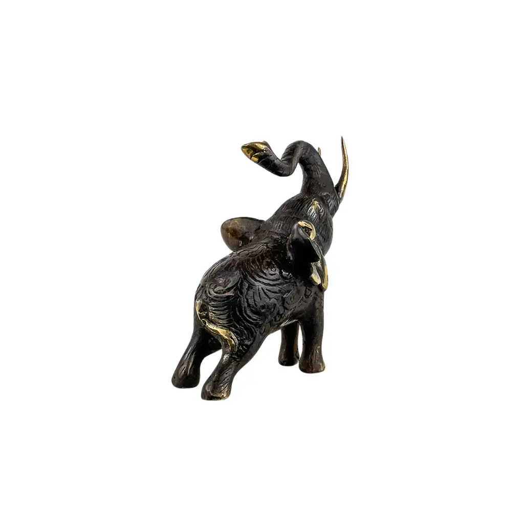 Eléphant Bronze - Noir & Or - 12 x 12 x 7 cm