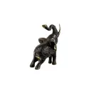 Eléphant Bronze - Noir & Or - 12 x 12 x 7 cm