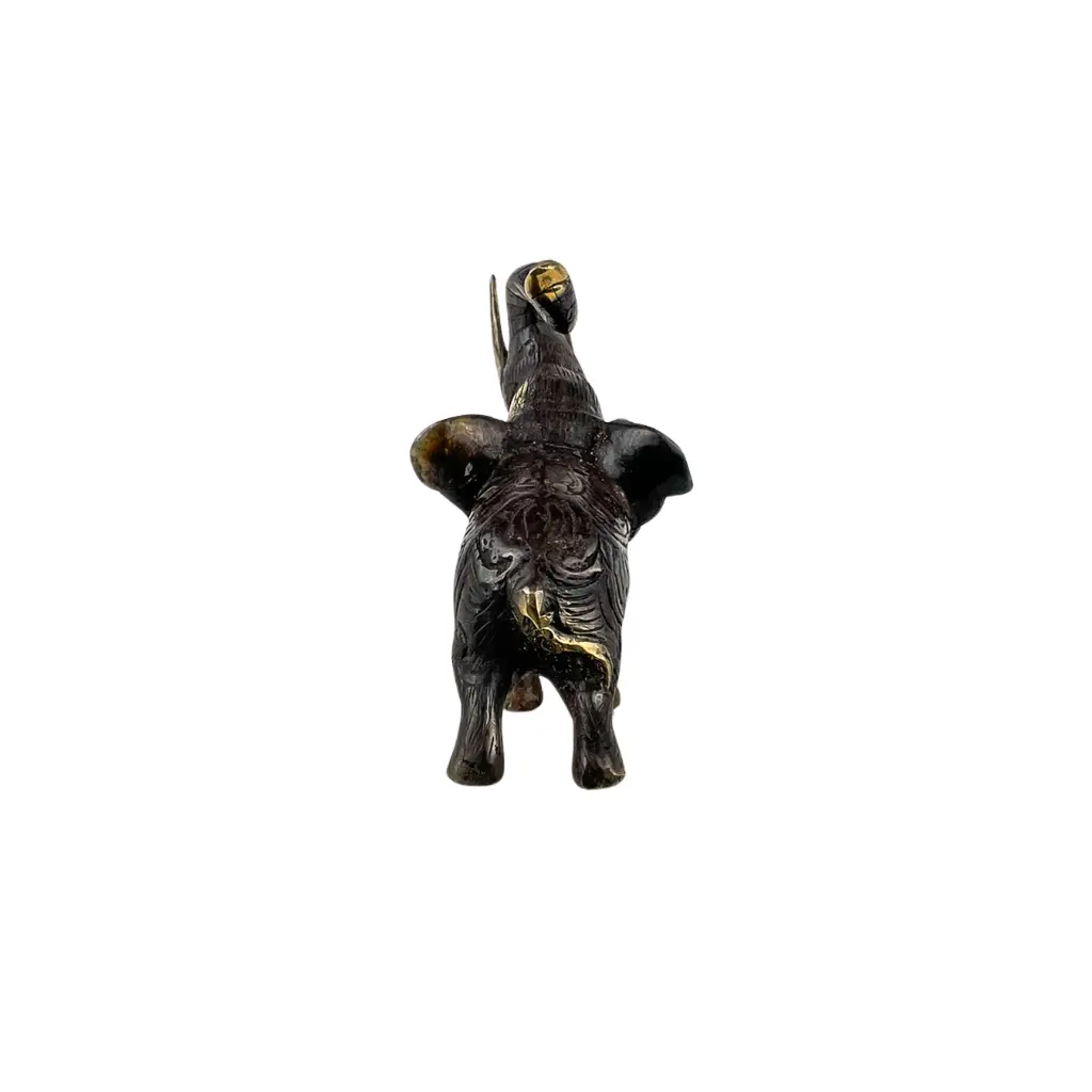 Eléphant Bronze - Noir & Or - 12 x 12 x 7 cm