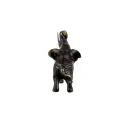 Eléphant Bronze - Noir & Or - 12 x 12 x 7 cm