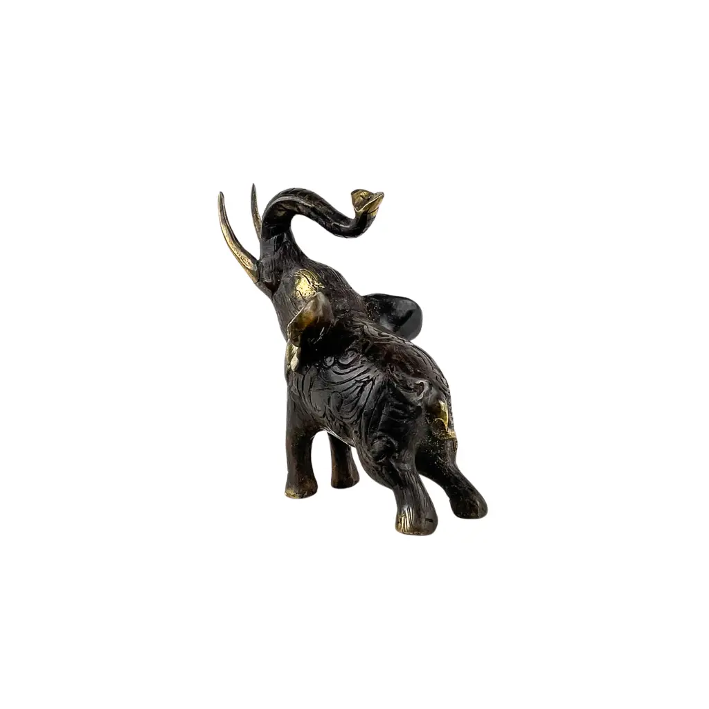 Eléphant Bronze - Noir & Or - 12 x 12 x 7 cm