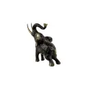 Eléphant Bronze - Noir & Or - 12 x 12 x 7 cm