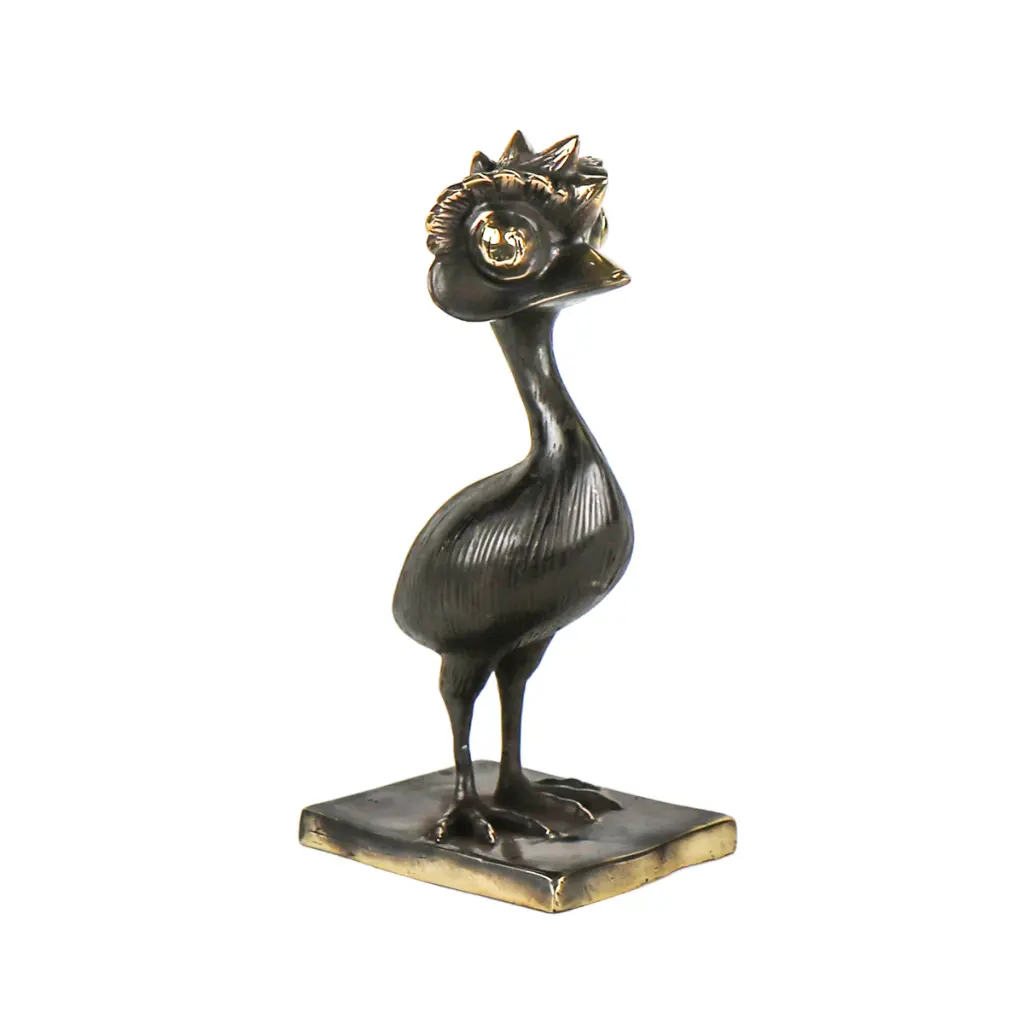 Funky Emu Bronze - Noir & Or - 20 x 8 x 10 cm