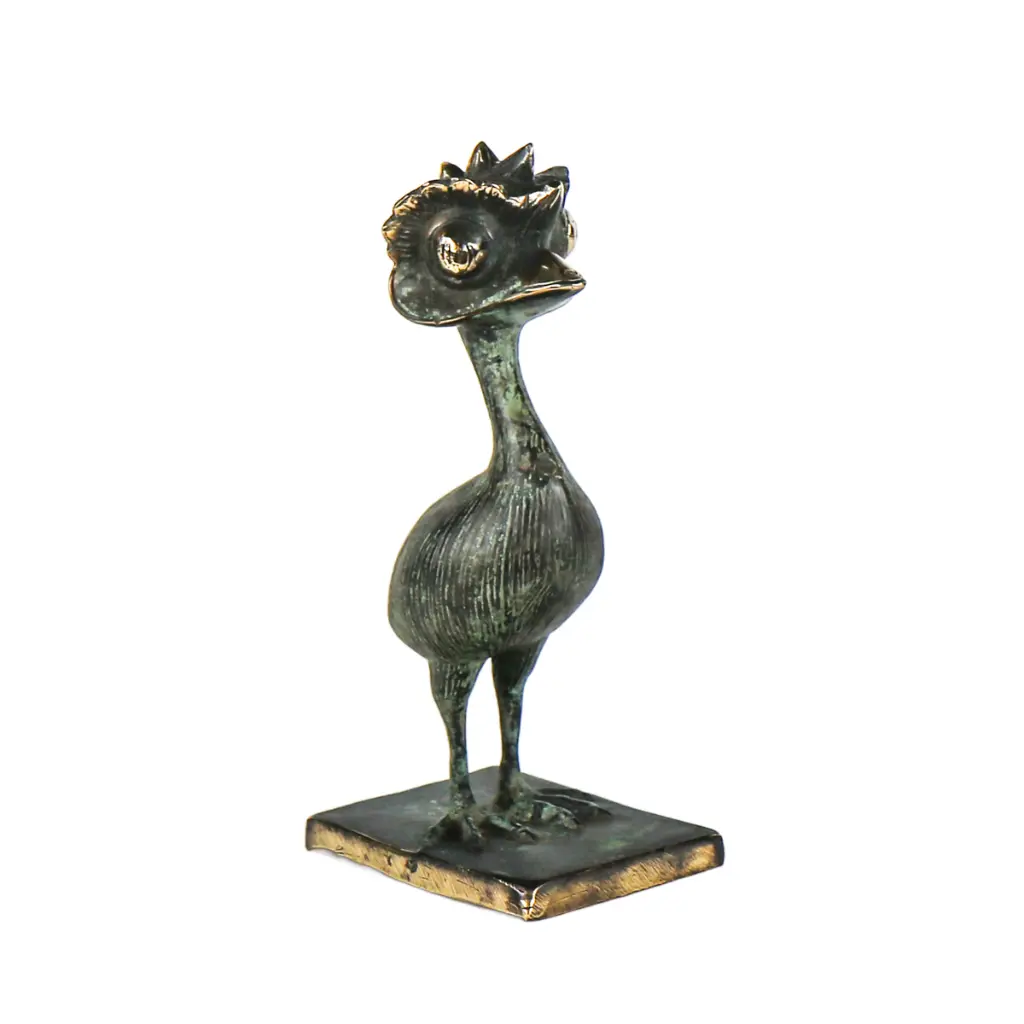 Funky Emu Bronze - Vert Antique - 20 x 8 x 10 cm