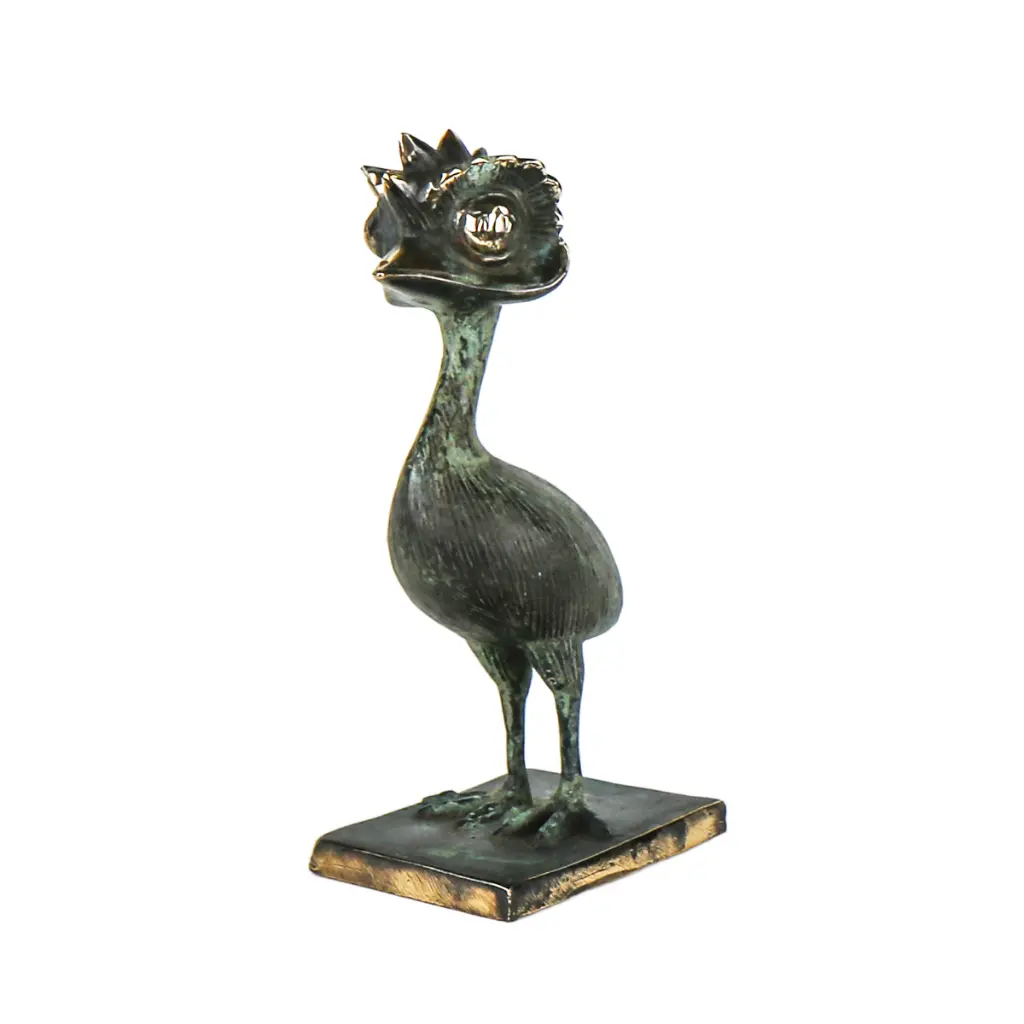 Funky Emu Bronze - Vert Antique - 20 x 8 x 10 cm