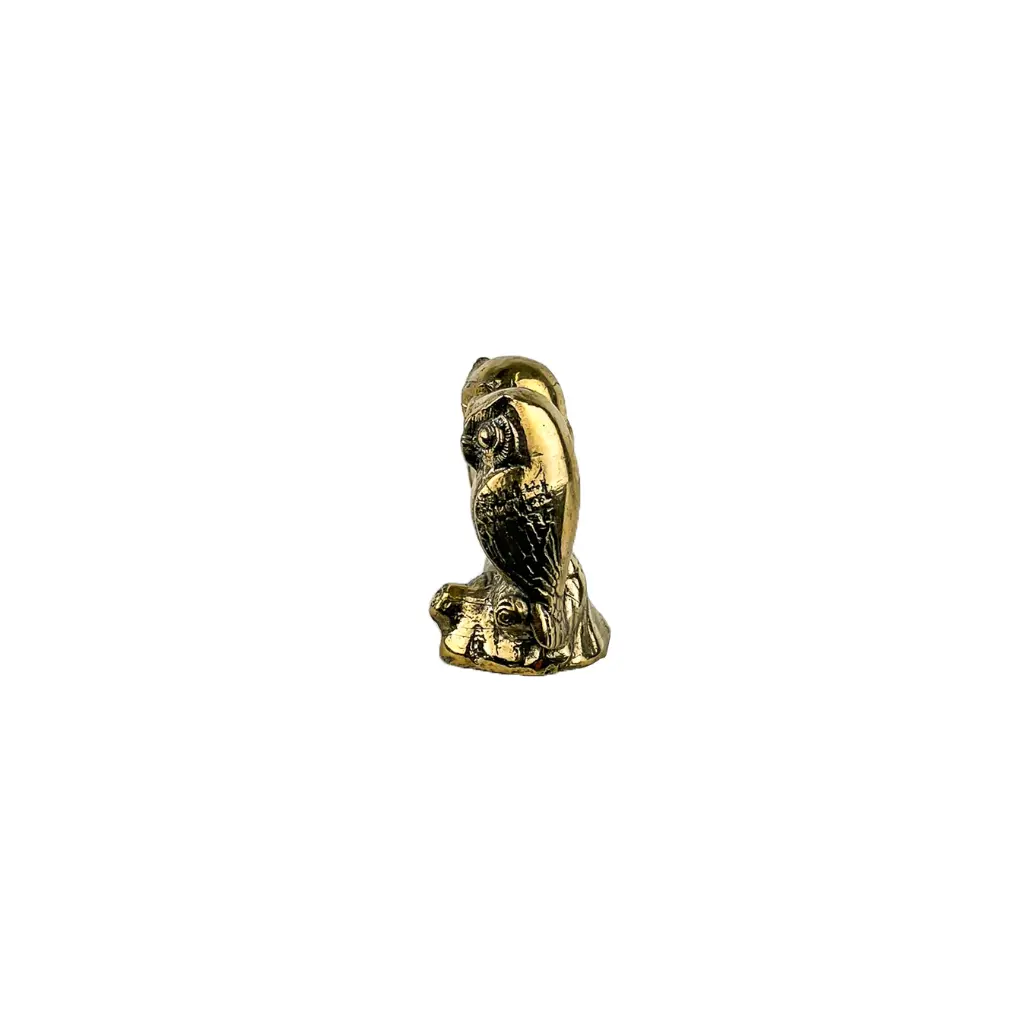 Hibou Couple Bronze - Or - 7 x 5,5 x 4,5 cm