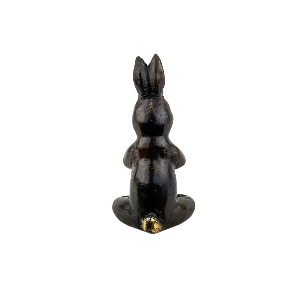 Lapin Yoga Bronze - Noir & Or - 13,5 x 7 x 6,5 cm
