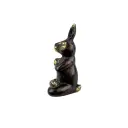 Lapin Yoga Bronze - Noir & Or - 13,5 x 7 x 6,5 cm