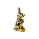 Lapin Yoga Bronze - Or - 13,5 x 7 x 6,5 cm