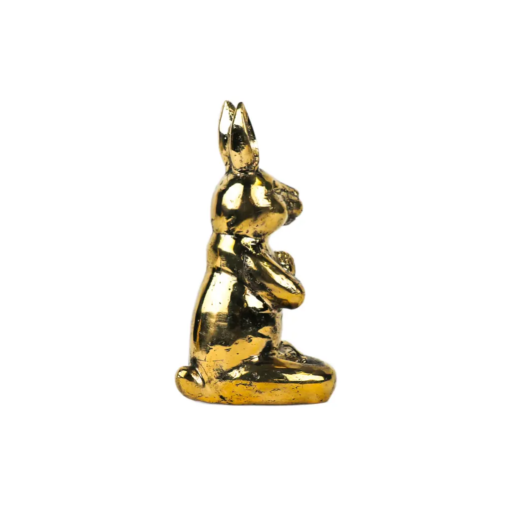 Lapin Yoga Bronze - Or - 13,5 x 7 x 6,5 cm