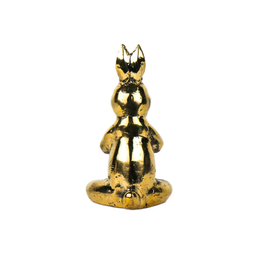 Lapin Yoga Bronze - Or - 13,5 x 7 x 6,5 cm