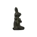 Lapin Yoga Bronze - Vert Antique - 13,5 x 7 x 6,5 cm