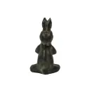 Lapin Yoga Bronze - Vert Antique - 13,5 x 7 x 6,5 cm