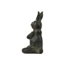 Lapin Yoga Bronze - Vert Antique - 13,5 x 7 x 6,5 cm