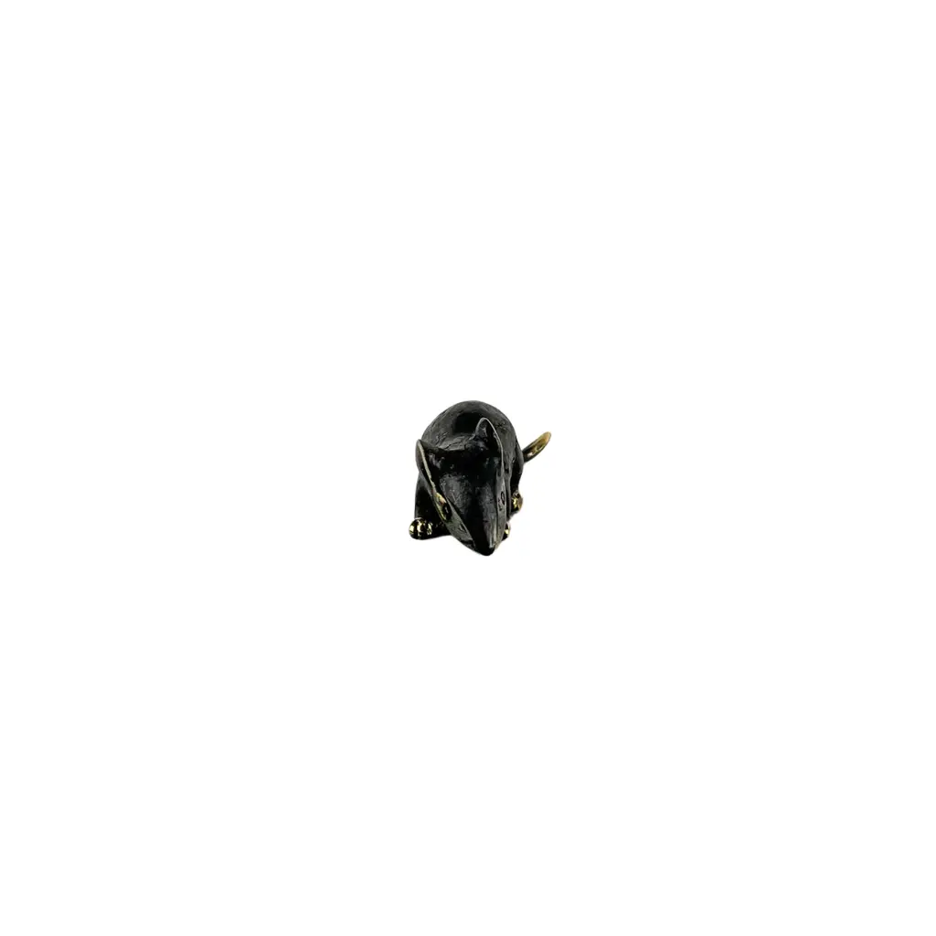 Souris Bronze - Noir & Or - 3 x 10,5 x 3 cm