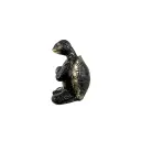 Tortue Yoga Bronze - Noir & Or - 10,5 x 7 x 6,5 cm