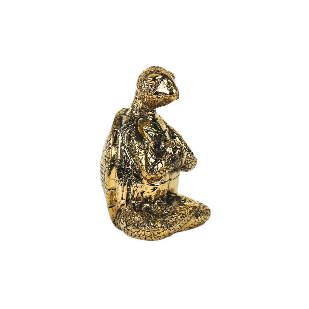 Tortue Yoga Bronze - Or - 10,5 x 7 x 6,5 cm