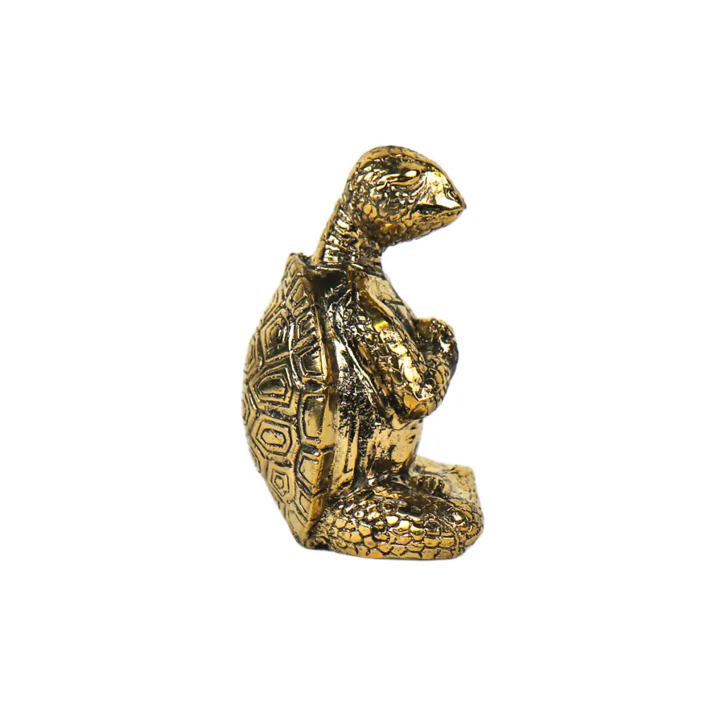 Tortue Yoga Bronze - Or - 10,5 x 7 x 6,5 cm