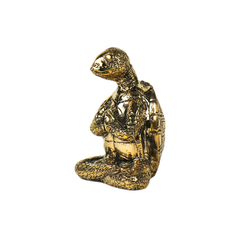 Tortue Yoga Bronze - Or - 10,5 x 7 x 6,5 cm