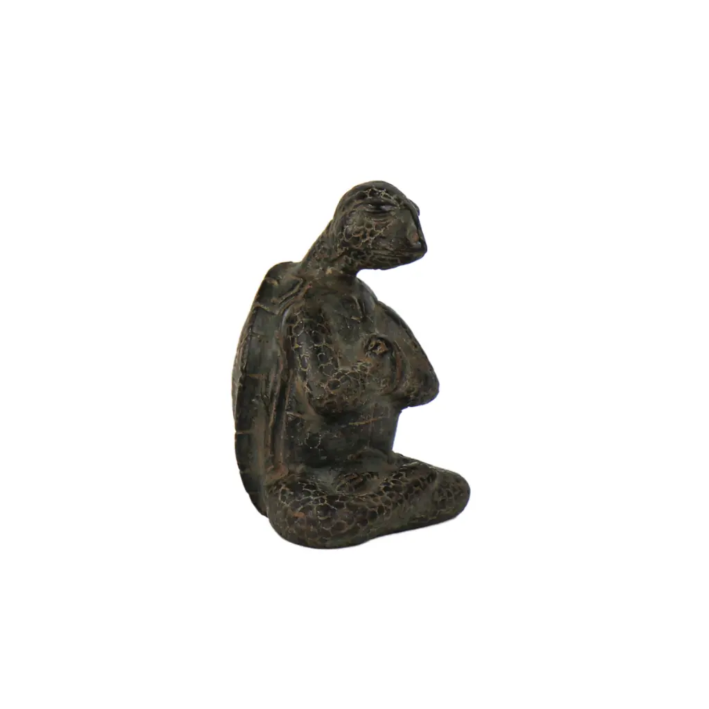 Tortue Yoga Bronze - Vert Antique - 10,5 x 7 x 6,5 cm