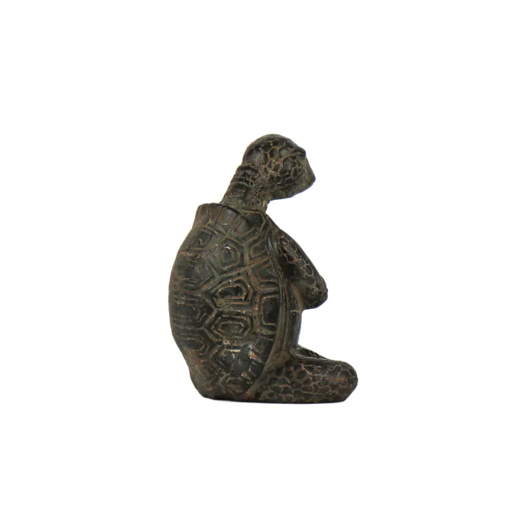 Tortue Yoga Bronze - Vert Antique - 10,5 x 7 x 6,5 cm