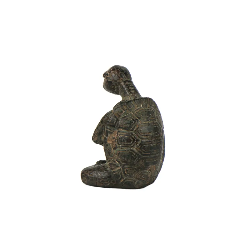 Tortue Yoga Bronze - Vert Antique - 10,5 x 7 x 6,5 cm