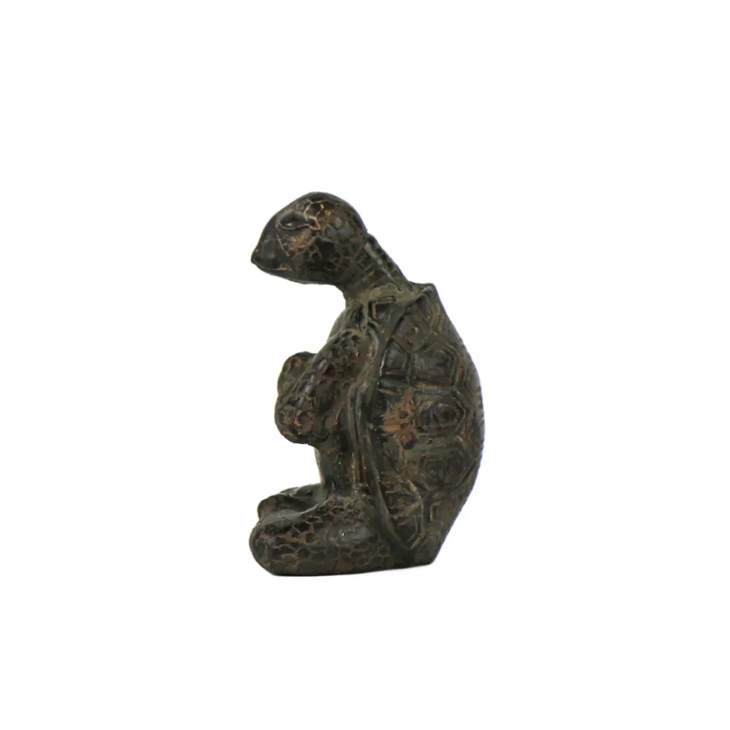 Tortue Yoga Bronze - Vert Antique - 10,5 x 7 x 6,5 cm