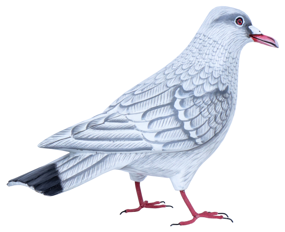 Colombe - Blanc & Gris - 18 x 27 x 10 cm