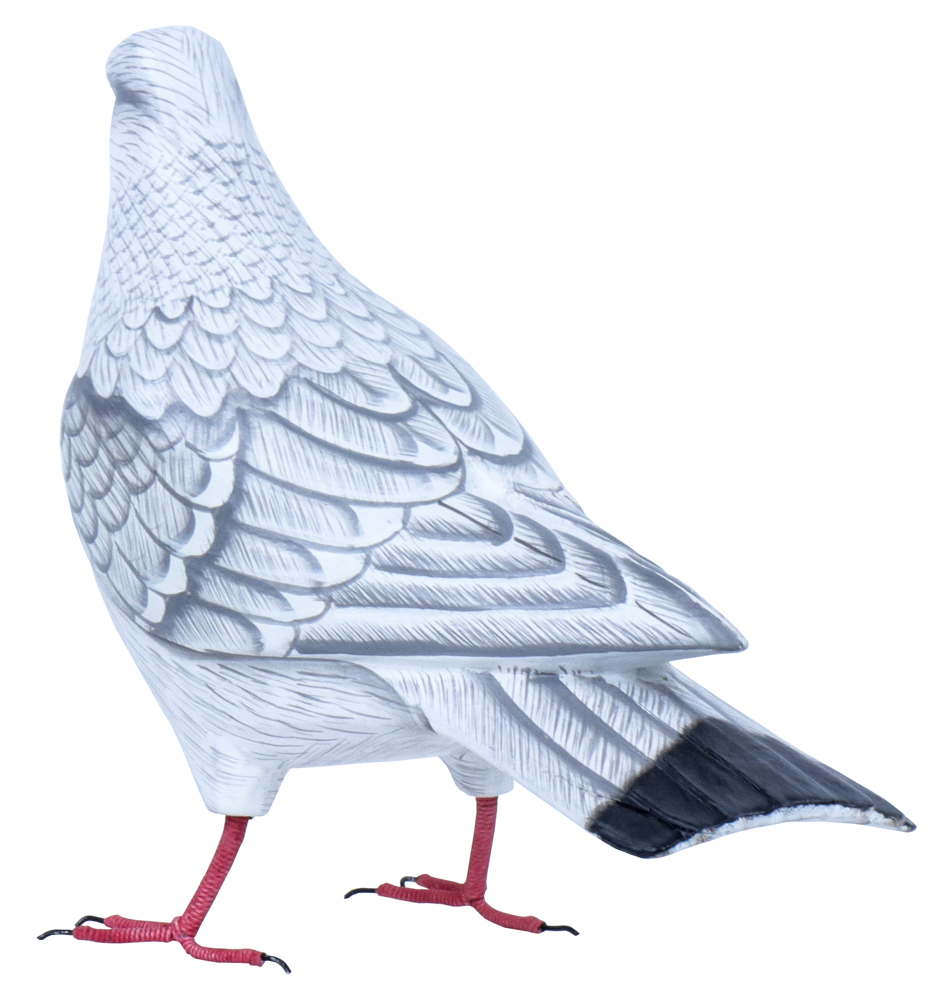 Colombe - Blanc & Gris - 18 x 27 x 10 cm